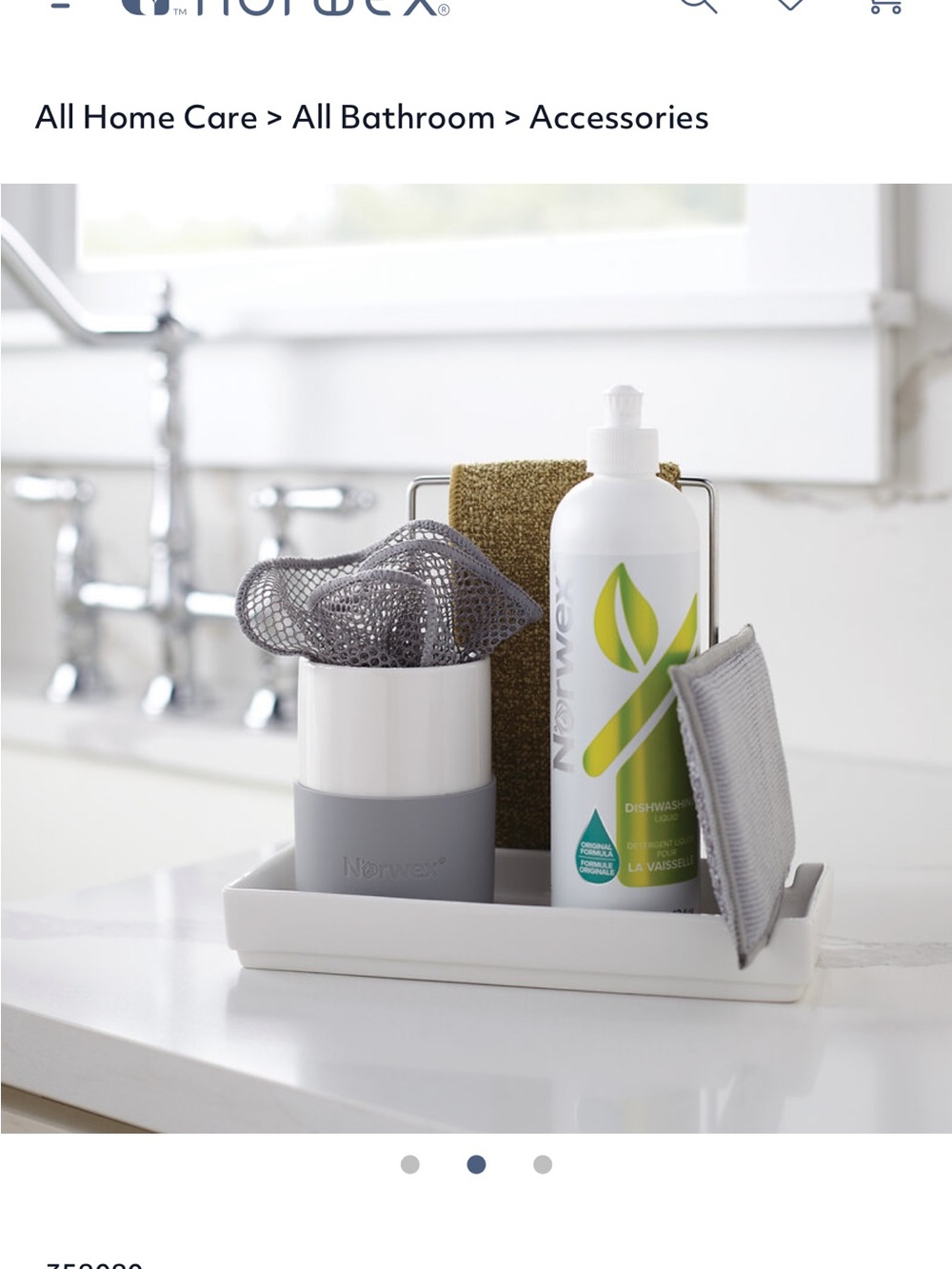 Norwex White and Gray Sink Caddy with Bottle and Sponge Holder